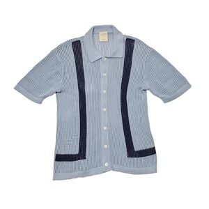 Men's Massive Luxury Knit Button Up Shirt Size:Large